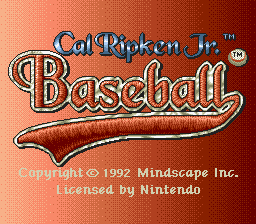 Cal Ripken Jr. Baseball Title Screen